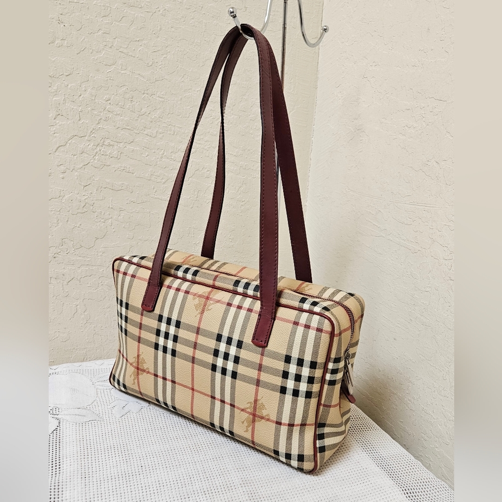 Burberry Check PVC Shoulder Bag AUTHENTIC